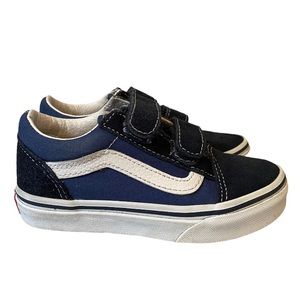 Vans toddler boys 11.5 classics navy blue velcro suede sneakers